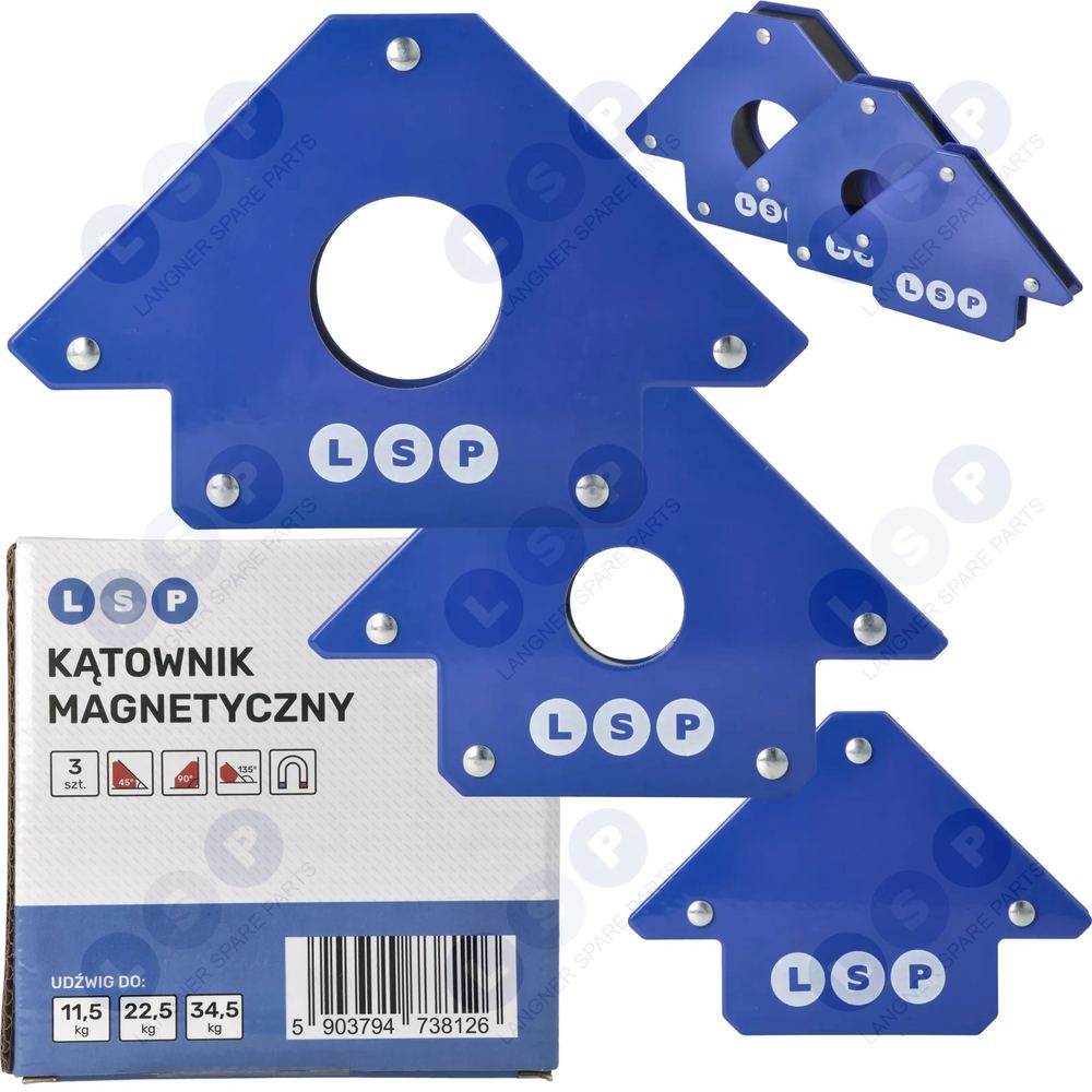 Zvárací štvorcový magnetický držiak - 3 kusy 11,5kg 22,5 34,5kg